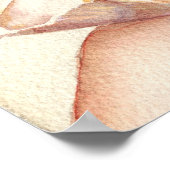 ホワイト牡丹ウォーターカラーポスタープリント ポスター (角)