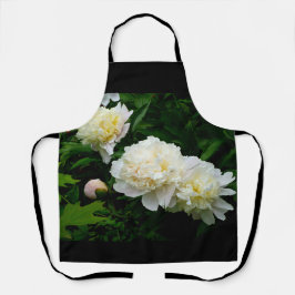 ホワイト牡丹トリオ エプロン