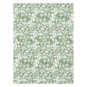 ホワイト牡丹バラ結婚フローラ テーブルクロス (正面)