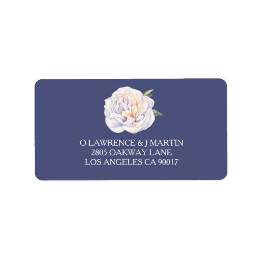 ホワイト牡丹フローラ水色ブルー ラベル (正面)