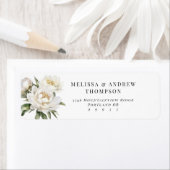 ホワイト牡丹差出人住所 ラベル (インサイチュ)