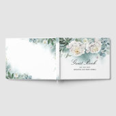 ホワイト牡丹結婚フローラ ゲストブック (全面)