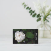 ホワイト牡丹花の写真名刺 名刺 (スタンド正面)