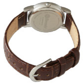 ホワイト牡丹花の写真花嫁ウォッチ 腕時計 (裏面)