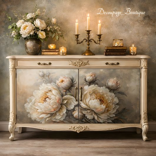 ホワイト牡丹開花切り離 薄葉紙