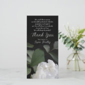 ホワイト牡丹1悔やみや弔慰サンキューマッチスタンプ サンキューカード (スタンド正面)