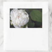 ホワイト牡丹 – 花の写真- 長方形シール (バッグ)