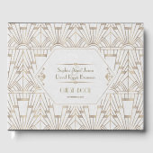 ホワイト王室の金ゴールド素晴らしギャツビーウェディングプランナー ゲストブック (正面)