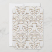 ホワイト王室の金ゴールド素晴らしギャツビーバチュラーパーティ 招待状 (裏面)