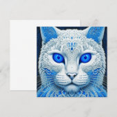 ホワイト神秘的な猫Ethereal AI Art (正面/裏面)