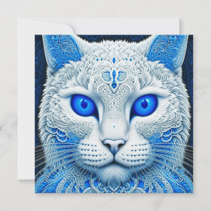 ホワイト神秘的な猫Ethereal AI Art