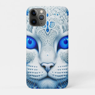 ホワイト神秘的な猫Ethereal AI Art iPhone 11 Proケース