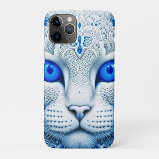 ホワイト神秘的な猫Ethereal AI Art Case-Mate iPhoneケース (裏)