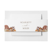 ホワイト秋ウォーターカラーボタニカル結婚ズ 招待状ベリーバンド (正面例)