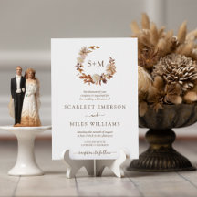 ホワイト秋テラコッタモノグラム結婚リース