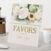 ホワイト秋フローラブライダルシャワーウィズサイン 台座サイン (インサイチュ)