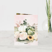 ホワイト秋フローラブライダルシャワー写真 招待状 (裏面)