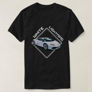ホワイト稲妻スーパーカーグラフィックTシャツ Tシャツ