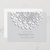 ホワイト紙カットマンダラ日付を保存 ポストカード (正面/裏面)