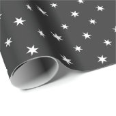 ホワイト紙スターズインダークナイト ラッピングペーパー (ロールコーナー)