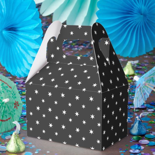 ホワイト紙スターズオンブラックデコール フェイバーボックス (パーティー)