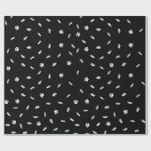 ホワイト紙吹雪ドッグポープリントパターンカスタム ラッピングペーパー (フラット)