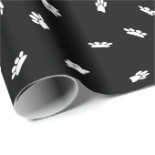 ホワイト紙吹雪ドッグポープリントパターンカスタム ラッピングペーパー (ロールコーナー)