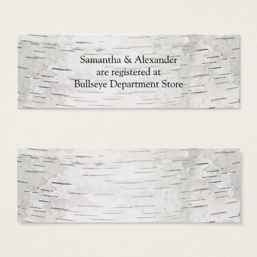 ホワイト紙樺の木ツリーバーク素朴ウッド結婚ズ (正面&裏面)