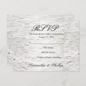 ホワイト紙樺の木ツリーバーク素朴ウッド結婚ズ インビテーションポストカード (正面/裏面)