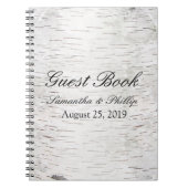 ホワイト紙樺の木ツリーバーク素朴ウッド結婚ズ ノートブック (正面)