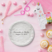 ホワイト紙樺の木ツリーバーク素朴ウッド結婚ズ ペーパープレート (パーティー)