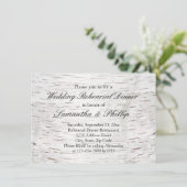 ホワイト紙樺の木ツリーバーク素朴ウッド結婚ズ 招待状 (スタンド正面)