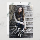 ホワイト素敵なライフクリスマスフォトカード シーズンカード (正面/裏面)