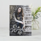 ホワイト素敵なライフクリスマスフォトカード シーズンカード (スタンド正面)