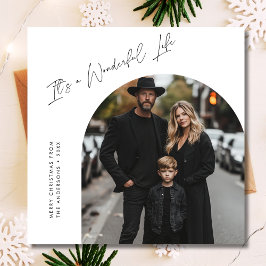 ホワイト素晴らしい人生のクリスマスアーチ写真 シーズンカード