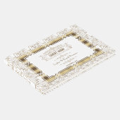 ホワイト素晴らしアールデコギャツビー1920年代スタイル結婚ズ ゲストブック (コーナー)