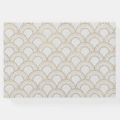 ホワイト素晴らしギャツビーアールデコ結婚金ゴールド ゲストブック (裏面)