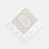 ホワイト素晴らしギャツビーアールデコ結婚金ゴールド 縁ありランチョンナプキン (角)
