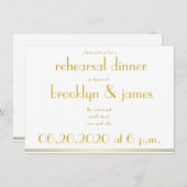 ホワイト素晴らしギャツビー結婚のリハーサル招待状 招待状 (正面/裏面)