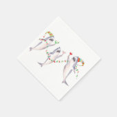 ホワイト素晴らしクリスマスパーティーナプキンス スタンダードカクテルナプキン (角)