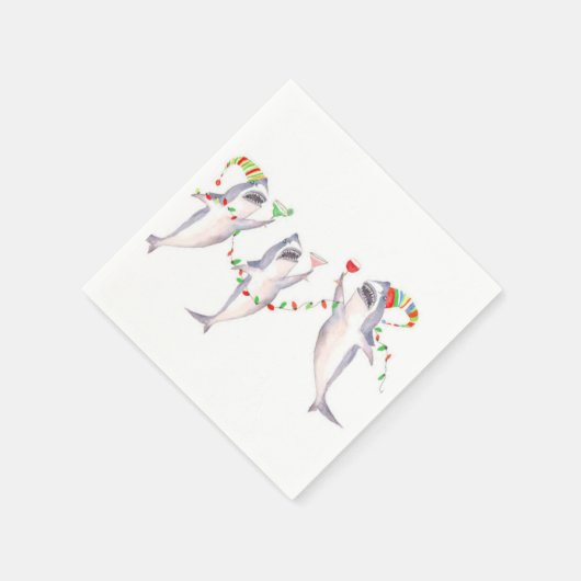 ホワイト素晴らしクリスマスパーティーナプキンス スタンダードカクテルナプキン (角)