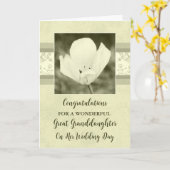 ホワイト素晴らしフローラ結婚孫娘 カード (黄色い花)