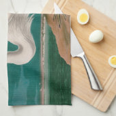 ホワイト素晴らしヘロンバードオブアメリカオードボンプリント キッチンタオル (四つ折り)