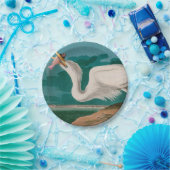 ホワイト素晴らしヘロンバードズオブアメリカオードゥボンプリント ペーパープレート (パーティー)