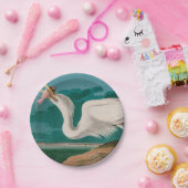 ホワイト素晴らしヘロンバードズオブアメリカオードゥボンプリント ペーパープレート (パーティー)