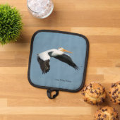 ホワイト素晴らしペリカンポットホルダー 鍋敷き (トップダウン)