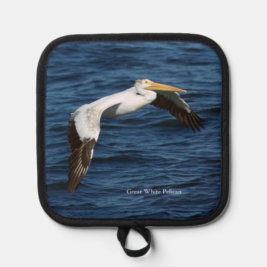 ホワイト素晴らしペリカン水ポットホルダー 鍋敷き (正面)