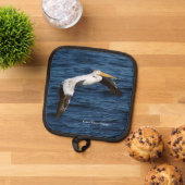 ホワイト素晴らしペリカン水ポットホルダー 鍋敷き (トップダウン)