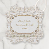 ホワイト素晴らし金ゴールドギャツビーアールデコ1920s結婚s フェイバータグ (裏面)