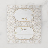 ホワイト素晴らし金ゴールドギャツビーアールデコ1920s結婚s プレイスカード (外部開封)